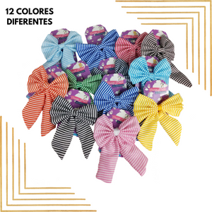 MOÑO CON COLETAS RAYAS (12 PZ)