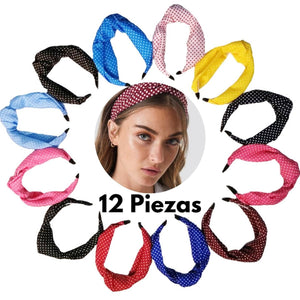 DIADEMA TURBANTE POLKA DOT (12 PZ)