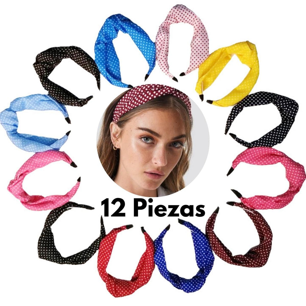 DIADEMA TURBANTE POLKA DOT (12 PZ)