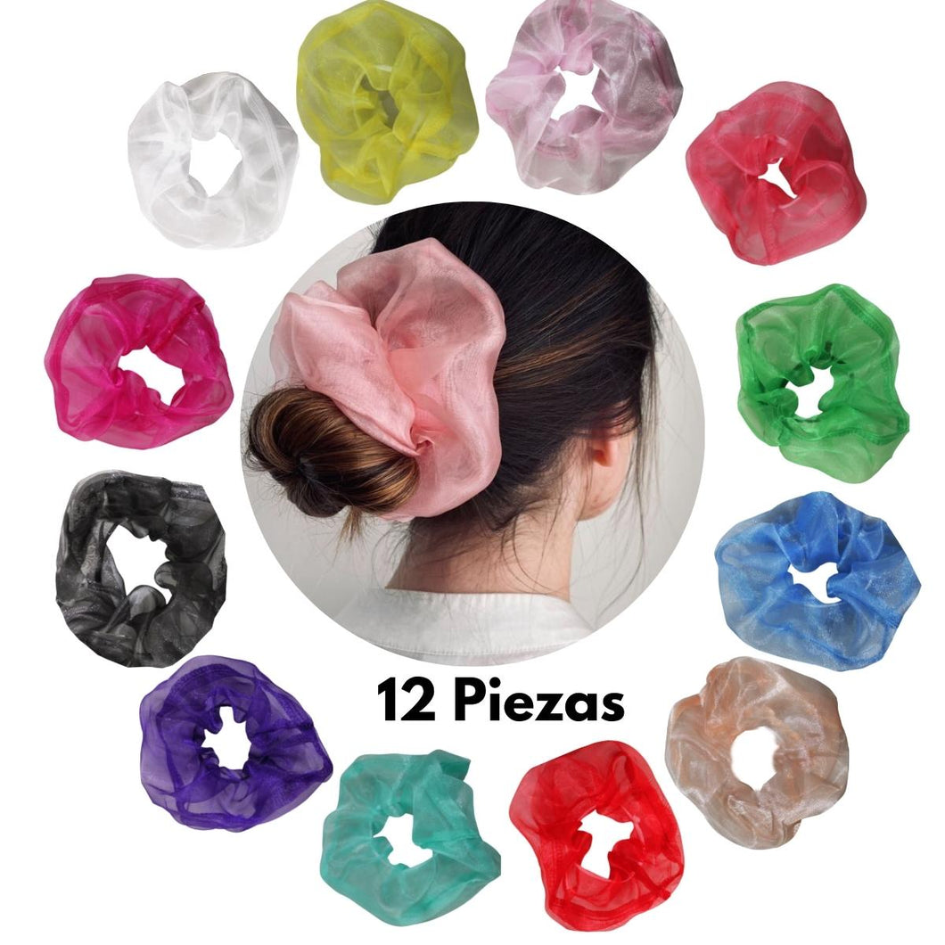 SCRUNCHIES JUMBO ORGANZA (12PZ)