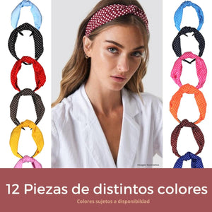 DIADEMA TURBANTE POLKA DOT (12 PZ)