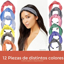 Cargar imagen en el visor de la galería, DIADEMA TURBANTE RAYAS (12 PZ)
