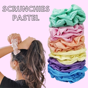 SCRUNCHIE COLORES PASTEL (12 PZ)