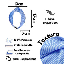 Cargar imagen en el visor de la galería, DIADEMA TURBANTE RAYAS (12 PZ)
