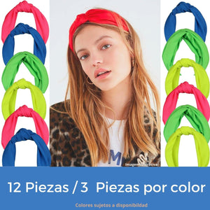 DIADEMA TURBANTE NEON (12 PZ)