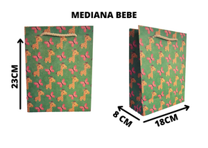 BOLSA KRAFT MEDIANA VERTICAL BEBE  18 CM X 23 CM