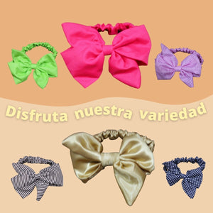 VALERINA BEBE MOÑO JUMBO COLORES METALICOS (12 PZ)