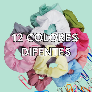 SCRUNCHIE COLORES PASTEL (12 PZ)