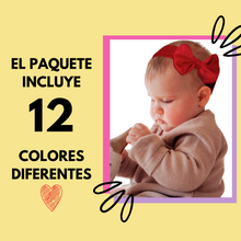 Cargar imagen en el visor de la galería, VALERINA BEBÉ MOÑO COLORES LISOS (12 PZ)
