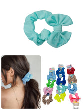 Cargar imagen en el visor de la galería, SCRUNCHIES CON MOÑO COLORES LISOS (12PZ)
