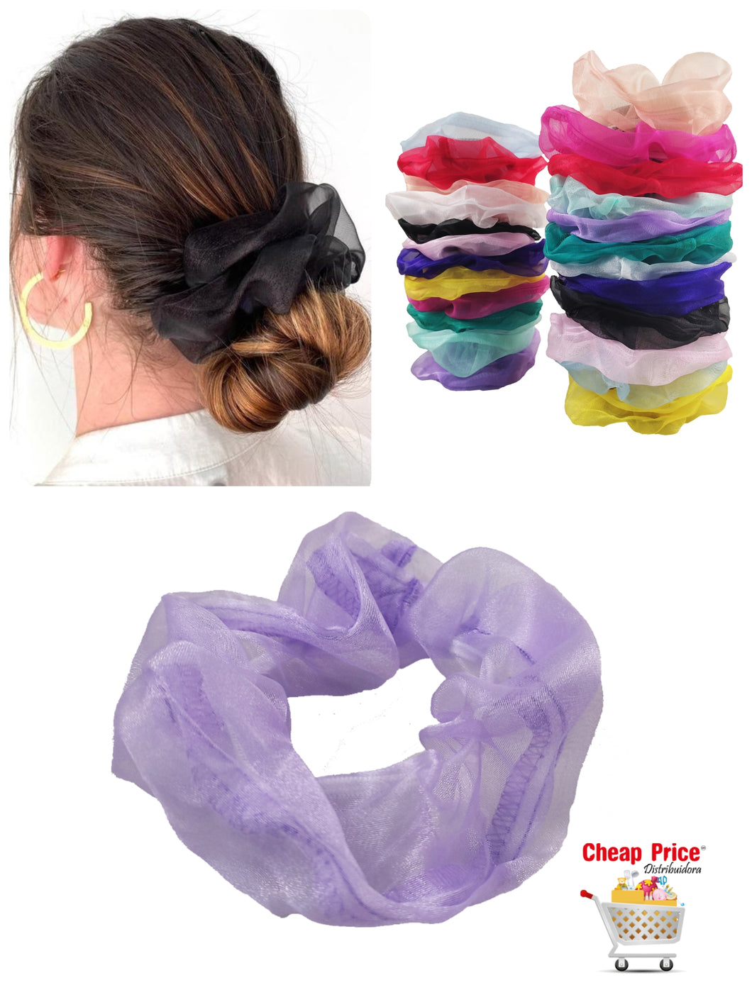 SCRUNCHIES ORGANZA (12PZ)