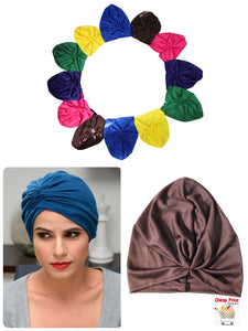 GORRO TURBANTE ADULTO COLORES LISOS (12 PZ)