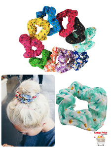 SCRUNCHIE FLORES (12 PZ)