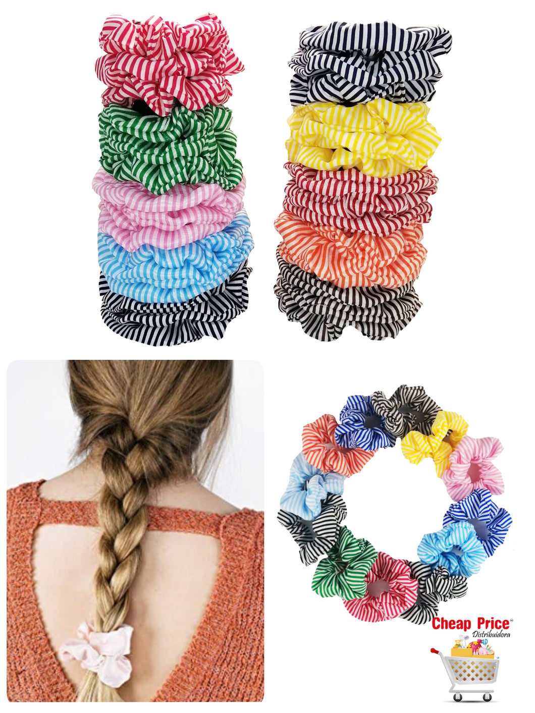 SCRUNCHIE RAYAS (12 PZ)