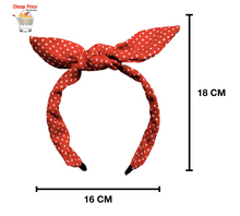 Cargar imagen en el visor de la galería, DIADEMA POLKA DOT CON OREJAS (12 PZ)
