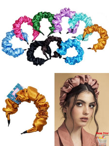 DIADEMA SCRUNCHIE METÉLICA GRUESA (12PZ)