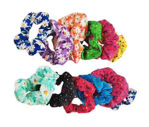 SCRUNCHIE FLORES (12 PZ)