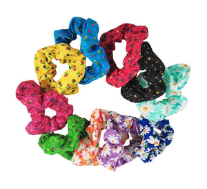 SCRUNCHIE FLORES (12 PZ)