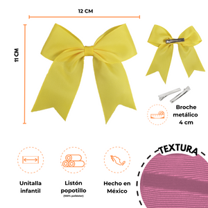 MOÑO DE LISTON MIA ESCOLAR 12CMX11CM (12 PZ)