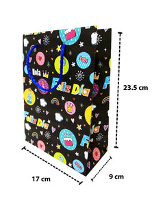 BOLSA MEDIANA VERTICAL FELIZ CUMPLE 17.5 CM X 24.5 CM