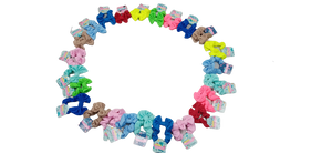 SCRUNCHIES CON MOÑO COLORES LISOS (12PZ)