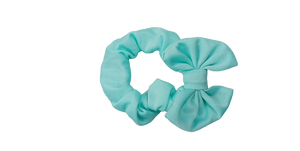 SCRUNCHIES CON MOÑO COLORES LISOS (12PZ)