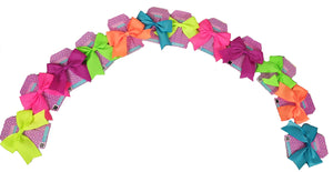 MOÑO DE LISTON MIA NEON 12CMX11CM (12 PZ)