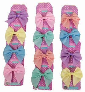 MOÑO DE LISTON ROXY PASTEL 9CM X 8CM (12 PZ)