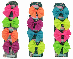 MOÑO DE LISTON ROXY NEON 9CM X 8CM (12 PZ)