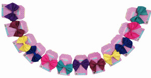 MOÑO DE LISTON ROXY FIESTA 9CM X 8CM (12 PZ)