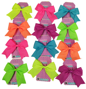 MOÑO DE LISTON MIA NEON 12CMX11CM (12 PZ)