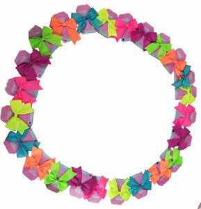 MOÑO DE LISTON MIA NEON 12CMX11CM (12 PZ)