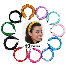 Cargar imagen en el visor de la galería, DIADEMA SCRUNCHIE METÉLICA GRUESA (12PZ)
