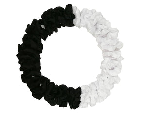 SCRUNCHIES BLANCO Y NEGRO (12PZ)