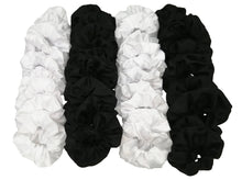 Cargar imagen en el visor de la galería, SCRUNCHIES BLANCO Y NEGRO (12PZ)
