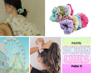 SCRUNCHIE COLORES PASTEL (12 PZ)