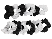 Cargar imagen en el visor de la galería, SCRUNCHIES BLANCO Y NEGRO (12PZ)
