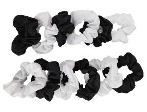 SCRUNCHIES BLANCO Y NEGRO (12PZ)