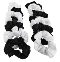 Cargar imagen en el visor de la galería, SCRUNCHIES BLANCO Y NEGRO (12PZ)
