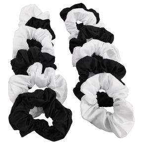 SCRUNCHIES BLANCO Y NEGRO (12PZ)