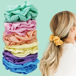 SCRUNCHIE COLORES PASTEL (12 PZ)