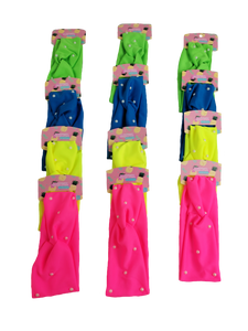 TURBANTE NEON CON PERLA (12 PZ)