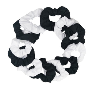 SCRUNCHIES BLANCO Y NEGRO (12PZ)