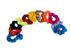 SCRUNCHIES TIPO TERCIOPELO (12PZ)